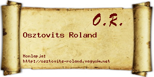 Osztovits Roland névjegykártya