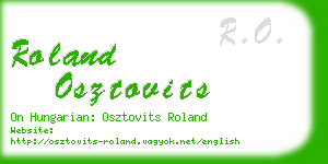 roland osztovits business card